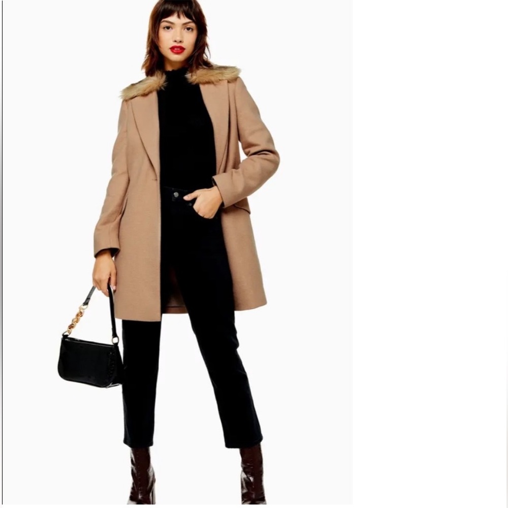 TOPSHOP Women’s Faux Fur Coat